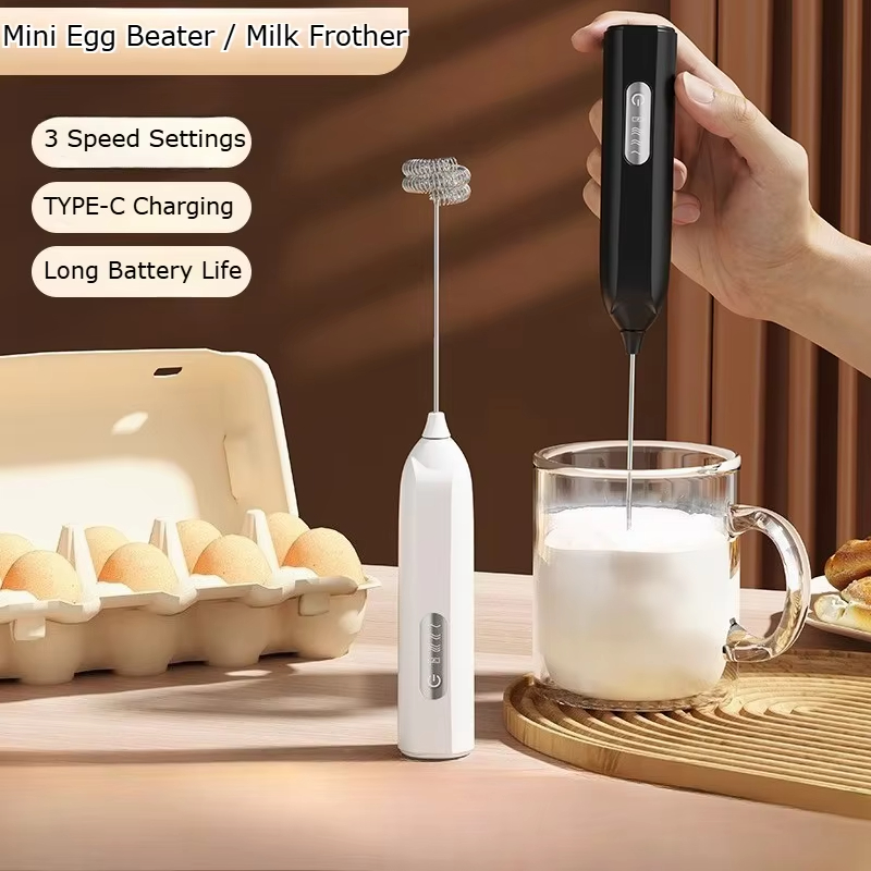 Electric Milk Frother Handheld - Electric Handheld Milk Frother, USB Rechargeable,